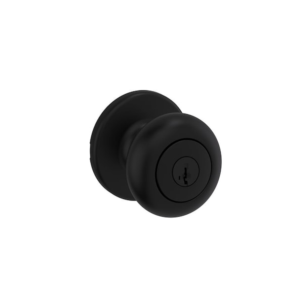 Kwikset Cove Knob Entry Door Lock SmartKey New Chassis with 6AL Latch and RCS Strike Matte Black Finish - 400CV-514S