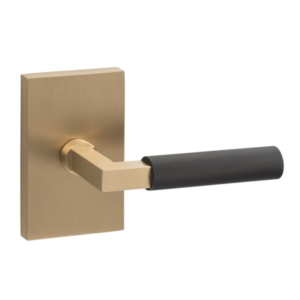 Sure-Loc Hardware Sure-Loc Hardware Levanto Passage Rosette, Satin Brass, Knurled Grip in Flat Black - LV101 SB GRIP-KN FBL
