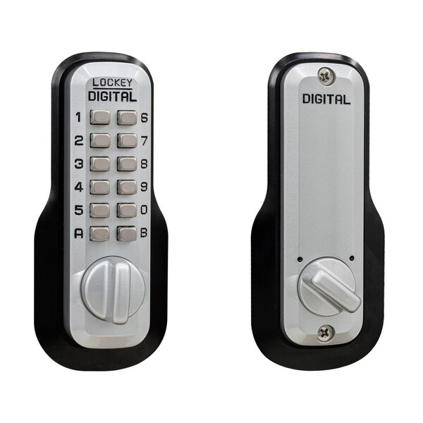 Lockey Usa Lockey Mechanical Keyless Deadbolt with Single Combination Satin Chrome Marine Grade Finish - M210-SCMG BONUS