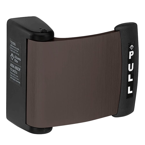 Adams Rite Curved Deadlatch Paddle, for 1-3/4-in Thick Doors, Black Anodized Aluminum Finish, Pull to Right, Ex - 4591-03-00-335