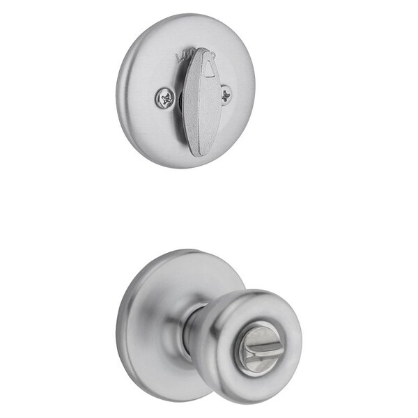 Kwikset Entry Knob and Deadbolt, 3 Grade, Knob Handle, Keyed One Side Key, Metal, Satin Chrome - 242T 26D CP K6