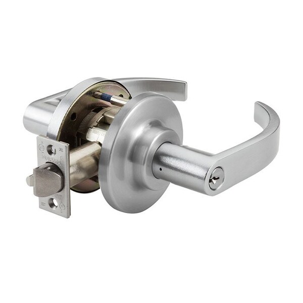 Dorma Grade 1 Cylindrical Lock, 77-Classroom Intruder, LC-Lever, E-Stepped Rose, Satin Chrome, 2-3/4 Inch - C877-D-LCE-626