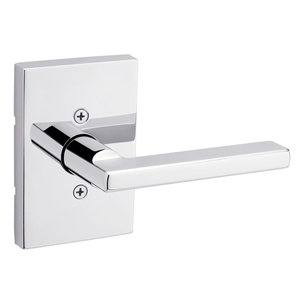 Kwikset Halifax Lever with Rectangular Rose Half Dummy Door Lock Bright Chrome Finish - 788HFLRCT-26