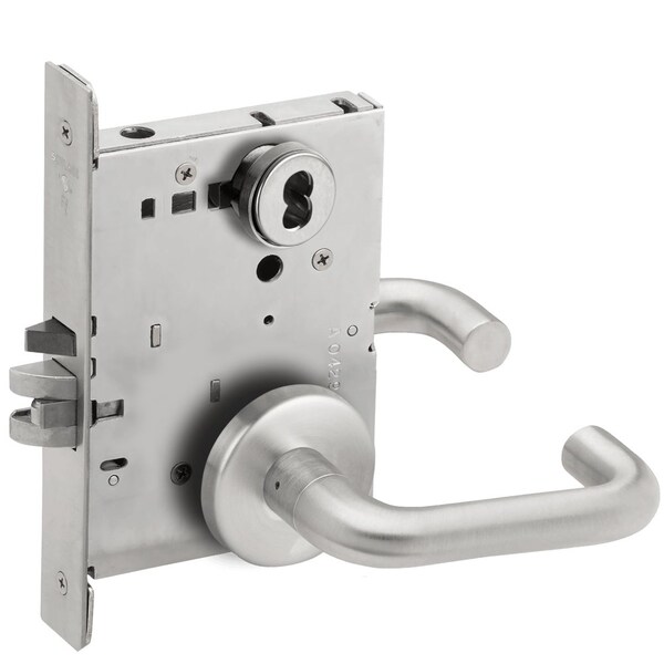 Schlage Grade 1 Storeroom Mortise Lock, SFIC Prep Less Core, 03 Lever, B Rose, Satin Chrome Finish - L9080B 03B 626
