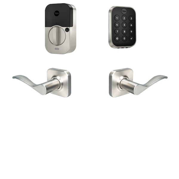 Yale Real Living Yale Assure Lock 2 Bundle with Key Free Keypad Bluetooth Deadbolt, Norwood Lever Passage, and - BYRD430BLENW619