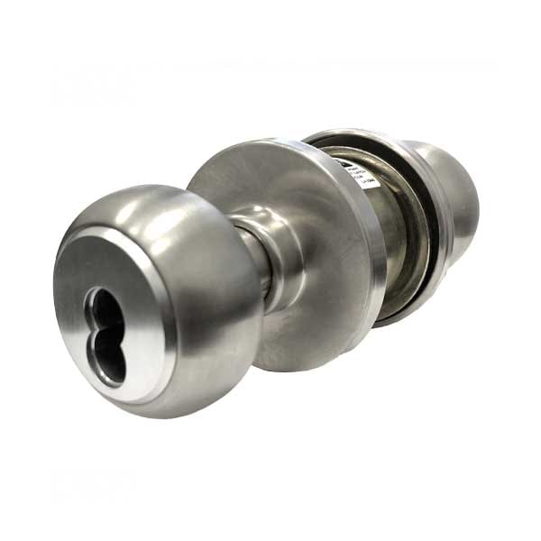 Marks Marks: Grade 2  Ball knob IC Core prep storeroom, 2 3/4 backset Satin Stainless Steel finish - MRK-210RF-32D-E4