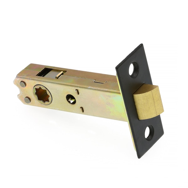 Prime-Line Passage Door Latch Set, Glass Knob with Latch Bolt Matte Black Finish, Vintage - E 28328