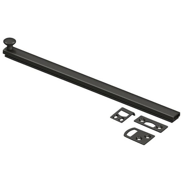 Deltana Surface Bolt, Concealed Screw, Heavy Duty Oil Rubbed Bronze 12" - 12SBCS10B