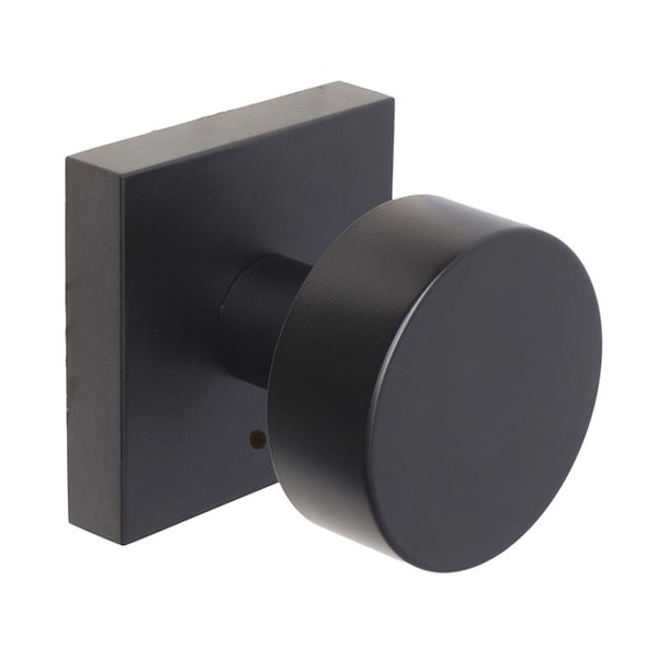 Weslock Mesa Knob Privacy Lock with Adjustable Latch and Full Lip Strike Matte Black Finish - 007104242FR20