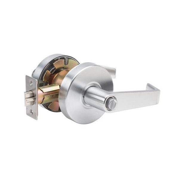Global Door Controls Eiffel Standard Duty Brushed Chrome Grade 2 Commercial Cylindrical Entry Door Handle with Lock and Clutch Function - GAL-1151L-R-626