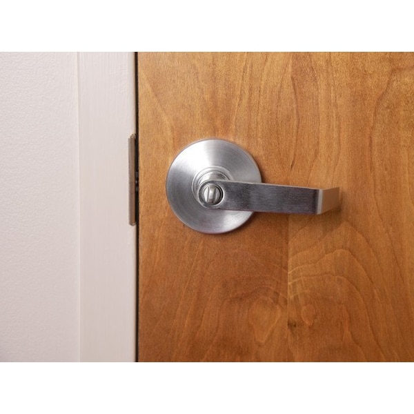 Global Door Controls Eiffel Standard Duty Brushed Chrome Grade 2 Commercial Cylindrical Entry Door Handle with Lock and Clutch Function - GAL-1151L-R-626