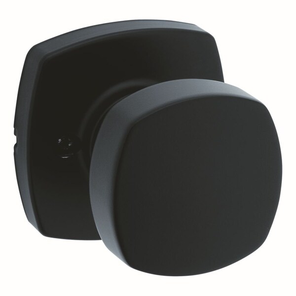 Kwikset Arroyo Knob with Midtown Rose Half Dummy Matte Black Finish - 788AYKMDT-514