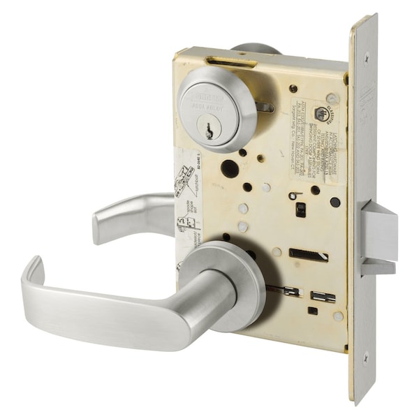 Sargent Grade 1 Asylum or Institution Mortise Lock, L - Lever, LN - Rose, Field Reversible, Conventional Cyl - 8217 LNL 32D