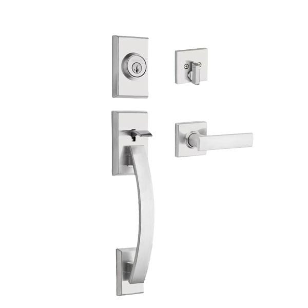 Kwikset Tavaris Handleset with Vedani Lever - Deadbolt Keyed One Side - featuring SmartKey, Polis - KWS-800TVHXVDL-26-SMT-CP