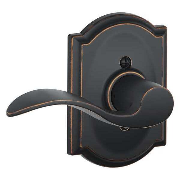 Schlage Antique Bronze Dummy Lever Lockset, Accent/Camelot, Right Hand - F170 ACC 716 CAM RH