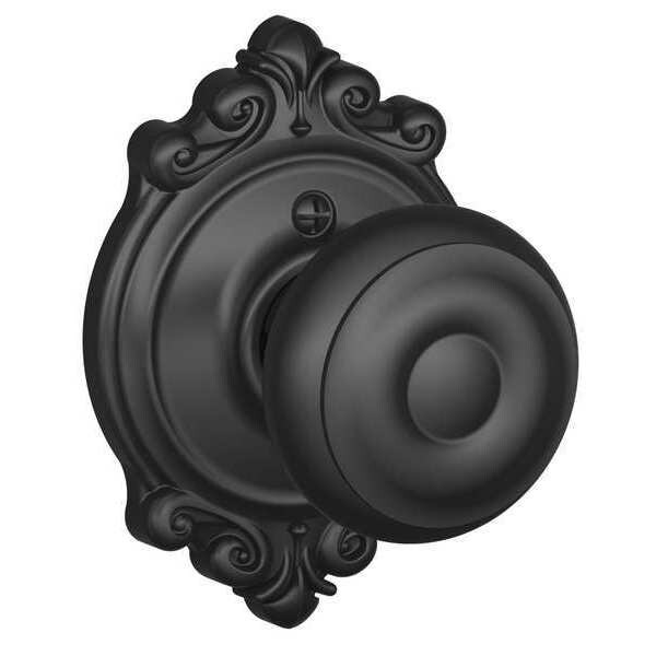 Schlage Matte Black Dummy Knob Lockset, Georgian/Brookshire - F170 GEO 622 BRK