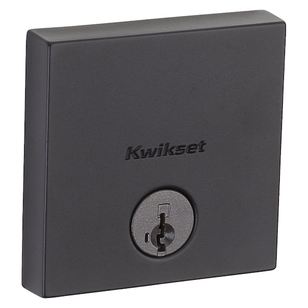 Kwikset Signature Series 258 SQT 514 SMT Deadbolt, 1 Grade, Keyed Key, Zinc, Iron Black, 238 - 258 SQT 514 SMT C