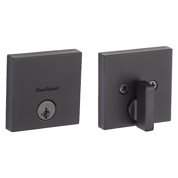 Kwikset Signature Series 258 SQT 514 SMT Deadbolt, 1 Grade, Keyed Key, Zinc, Iron Black, 238 - 258 SQT 514 SMT C