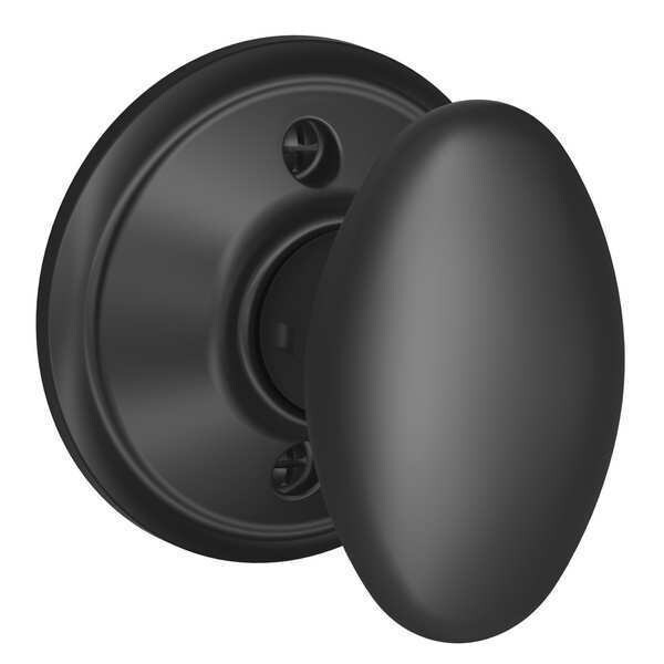 Schlage Matte Black Dummy Knob Lockset, Siena - F170 SIE 622