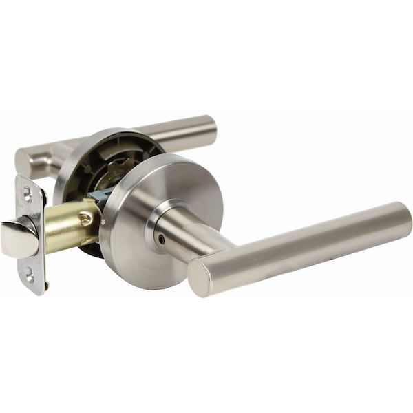 Pamex Mira Lever with Round Rose Passage Lockset Grade 3 Satin Nickel Finish - FLTP03C