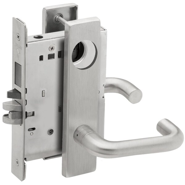 Schlage Entrance Mortise Lock with Deadbolt, 03L Design, Less Cylinder, Satin Chrome - L9453L 03L 626