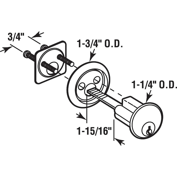 Prime-Line Kwikset Repair Cylinder, Keyed Alike 2 Pack - U 10527