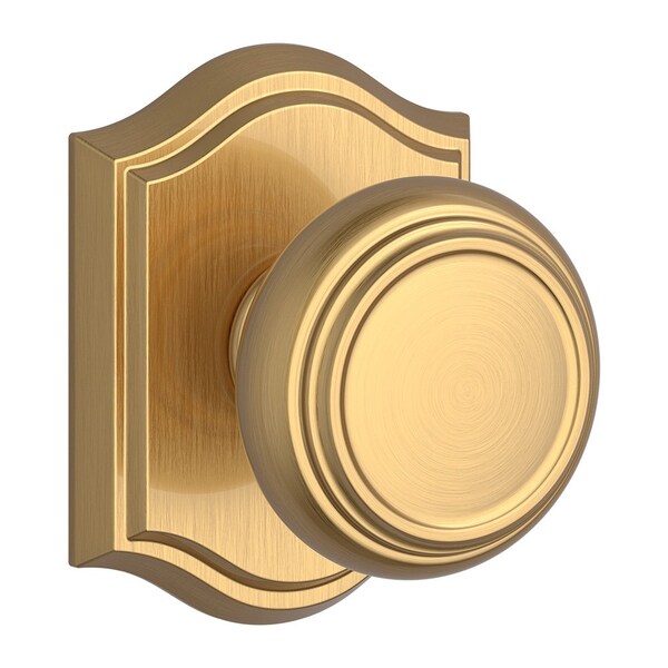 Baldwin Passage Traditional Knob and Traditional Arch Rose with 6AL Latch and Dual Strike Lifetime - PSTRATAR044