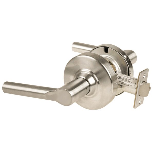 Schlage Grade 2 Passage Cylindrical Lock with Field Selectable Vandlgard, Broadway Lever, Non-Keyed, Satin N - ALX10 BRW 619