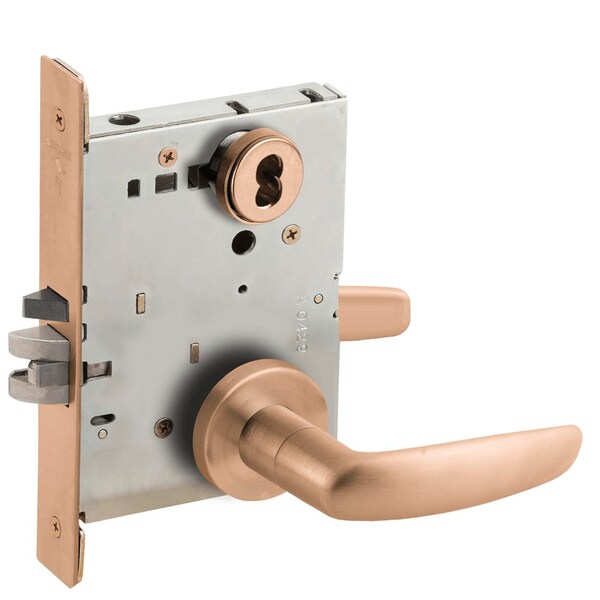 Schlage Grade 1 Entrance Office with Auto Unlocking Mortise Lock, SFIC Prep Less Core, 07 Lever, A Rose, Sat - L9056B 07A 612