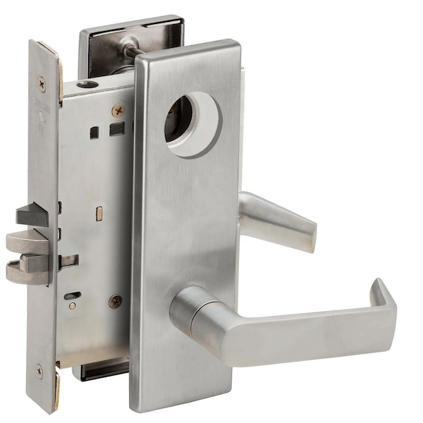 Schlage Grade 1 Entrance Office Mortise Lock, Less Cylinder, 06 Lever, N Escutcheon, Satin Chrome Finish, Fi - L9050L 06N 626