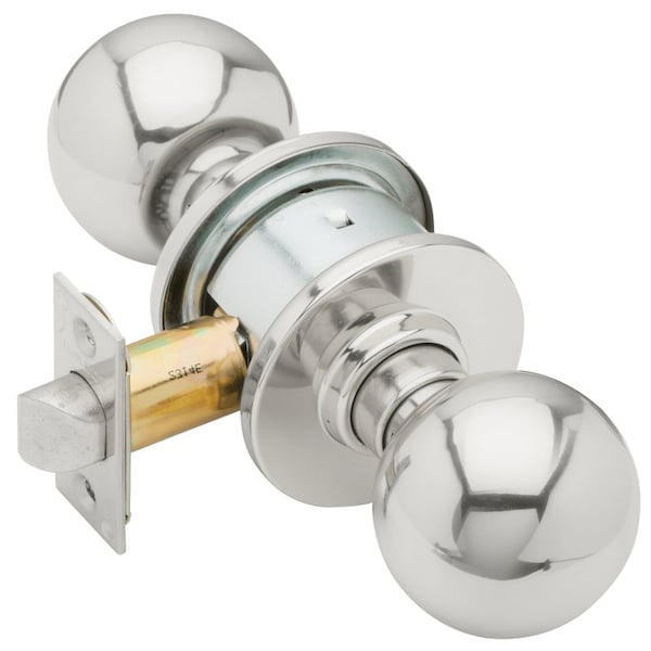 Schlage Grade 2 Passage Cylindrical Lock, Orbit Knob, Non-Keyed, Bright Chrome Finish, Non-handed - A10S ORB 625