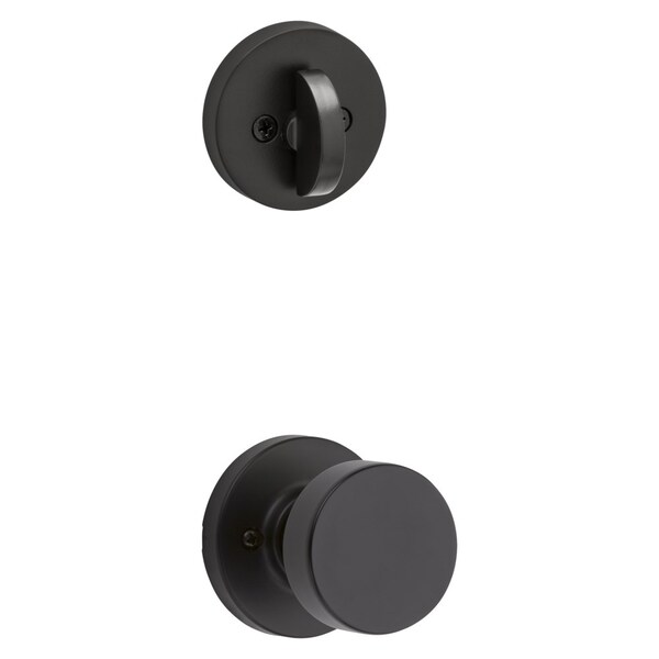 Kwikset Pismo Knob with Round Rose Interior Single Cylinder Handleset Trim for Both 800 and 687 Series - 966PSKRDT-514.UNIV