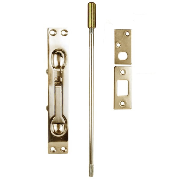 Trans Atlantic Co. Security Surface Extruded Aluminum Flush Bolt in Polished Brass Finish - GH-197-US3