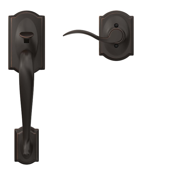 Schlage Schlage Camelot Aged Bronze Handleset Right or Left Handed - FE285GCAM716ACC