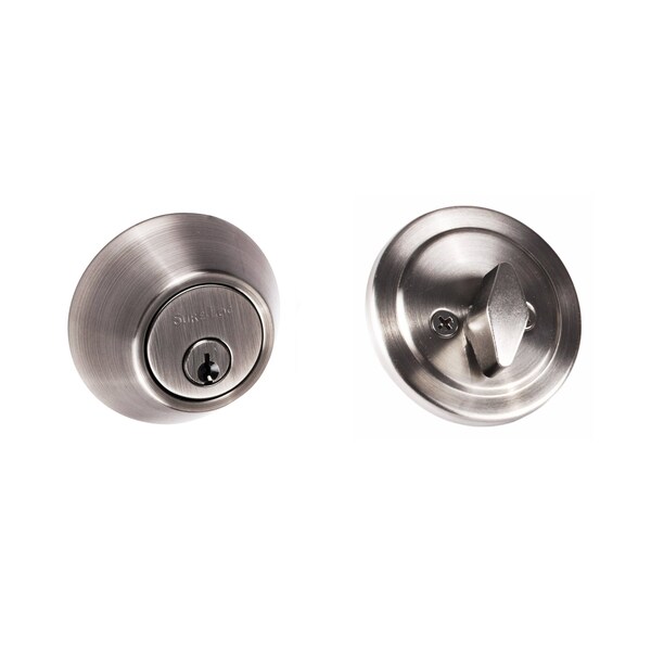 Sure-Loc Hardware Sure-Loc Hardware Single Cylinder Deadbolt, Antique Nickel - DB201 15A