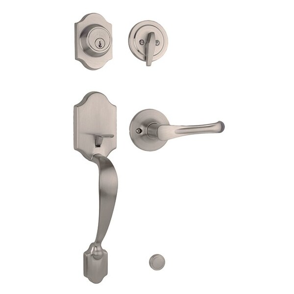 Weslock Parkside Single Cylinder Handleset with Somerset Trim Satin Nickel - 02820-NVNFR2D
