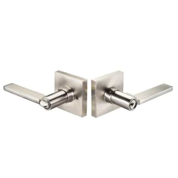 Yale Residential Edge YE Series Entry Lock with Seabrook Lever and Square Rose with Kwikset Keyway US15 (619) Satin N - YR71SBSQ619