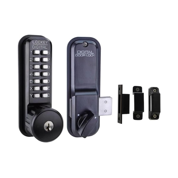 Lockey Usa Surface Mount Deadbolt, Key Override, 2200KO, Jet Black - 2200JBMGKO