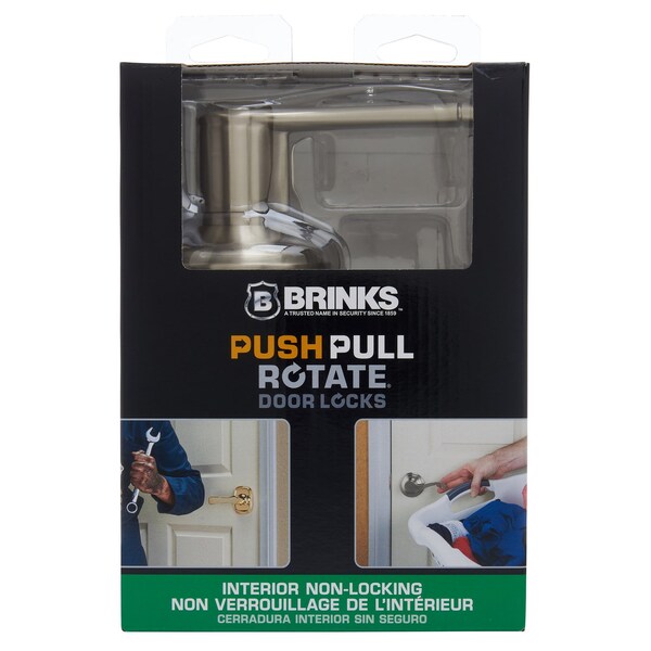Brinks Commercial Brinks Push Pull Rotate Harper Satin Nickel Passage Lever KW1 1.75 in. - 23051-119