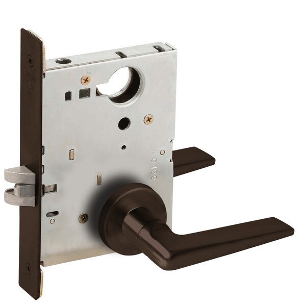 Schlage Grade 1 Passage Latch Mortise Lock, 05 Lever, A Rose, Dark Oxidized Satin Bronze Oil Rubbed Finish,  - L9010 05A 613