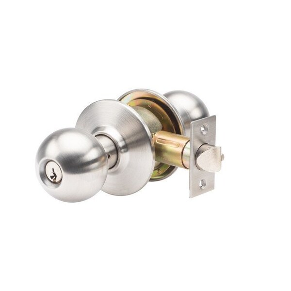 Trans Atlantic Co. SVB Series Stainless Steel Grade 2 Standard Duty Commercial Cylindrical Classroom Door Knob with Lock - DL-SVB70-US32D
