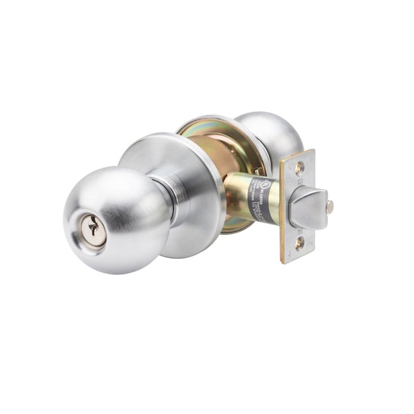 Trans Atlantic Co. Heavy Duty Stainless Steel Grade 1 Commercial Cylindrical Entry Door Knob with Lock - DL-HVB53-US32D