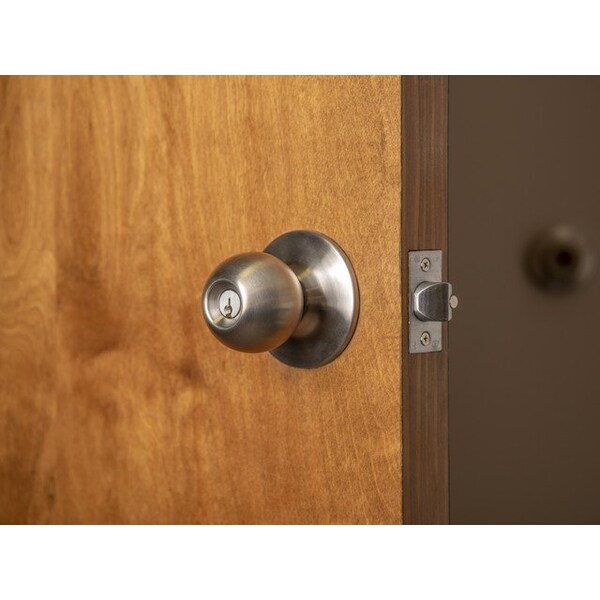 Trans Atlantic Co. Heavy Duty Stainless Steel Grade 1 Commercial Cylindrical Entry Door Knob with Lock - DL-HVB53-US32D