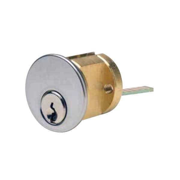Ilco Ilco: Rim cylinder , 5 Pin, Arrow  Long standard Cam, Satin Chrome, Keyed Alike in pairs - ILCO-7075AA10-26D-KA2