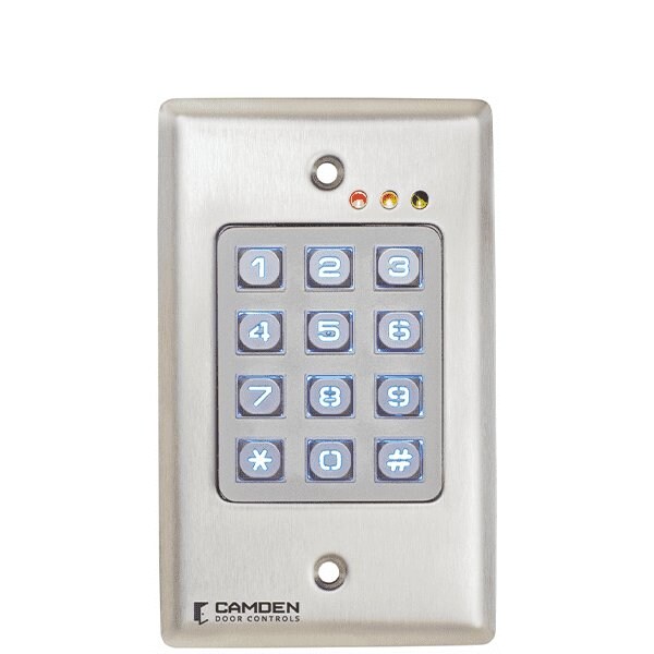 Camden Camden: Flush mount keypad Outdoor, vandal resistant, metal backlit keypad, 999 users, 12/24V AC/DC - CMD-CM-120WV2