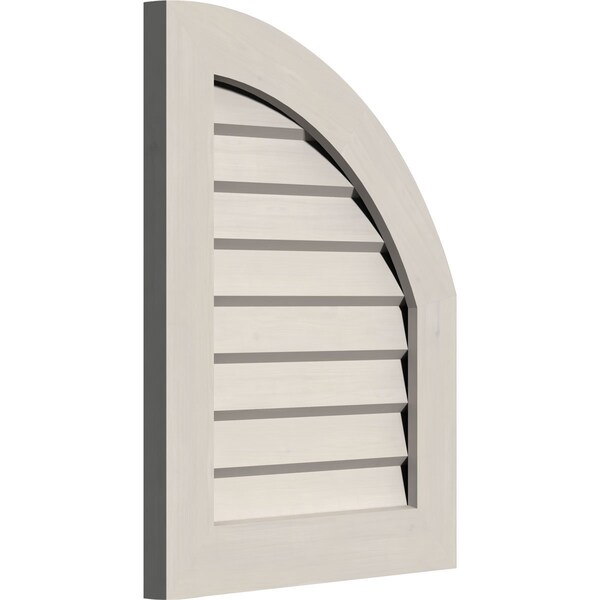 Ekena Millwork Quarter Round Top Right Western Red Cedar Gable Vent w/Decorative Face Frame, 10"W x 24"H - GVWQR10X2402SDPWR
