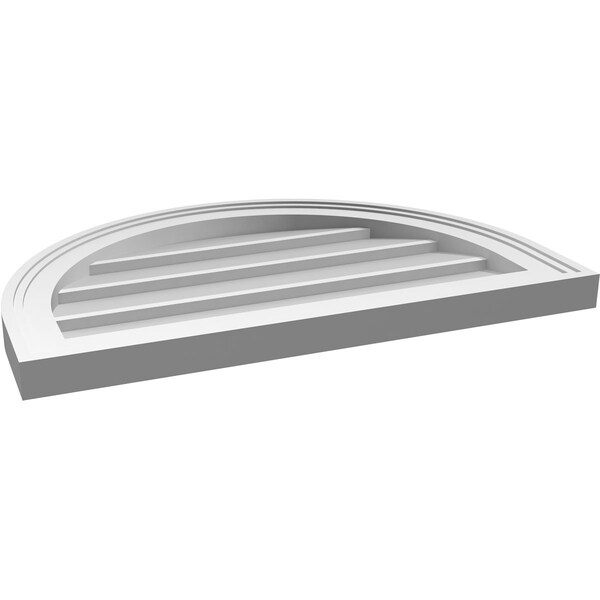 Ekena Millwork Round Top Surface Mount PVC Gable Vent w/ 2"W x 1-1/2"P Brickmould Frame, 24"W x 16"H - GVPRT24X1602SN