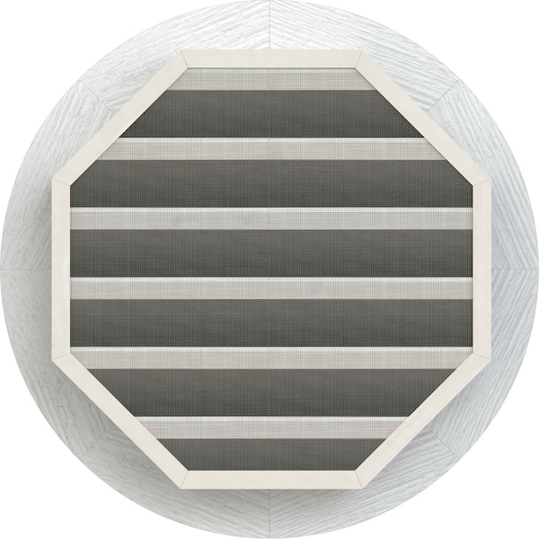 Ekena Millwork Round Gable Vent, Functional, Western Red Cedar Gable Vent w/ Brick Mould Face Frame, 14"W x 14"H - GVWRO14X1400RFPWR