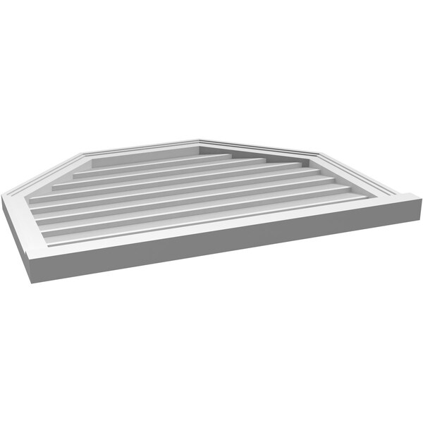 Ekena Millwork Octagonal Top Surface Mount PVC Gable Vent w/ 2"W x 2"P Brickmould Sill Frame, 34"W x 26"H - GVPOT34X2603SN