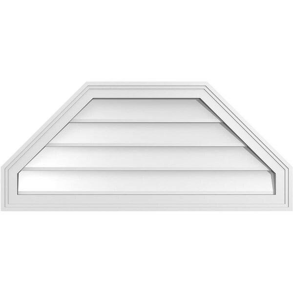 Ekena Millwork Octagonal Top Surface Mount PVC Gable Vent w/ 2"W x 1-1/2"P Brickmould Frame, 36"W x 16"H - GVPOT36X1602SN